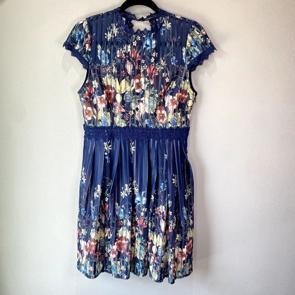 Foxiedox Meadow Open Back Floral Dress M